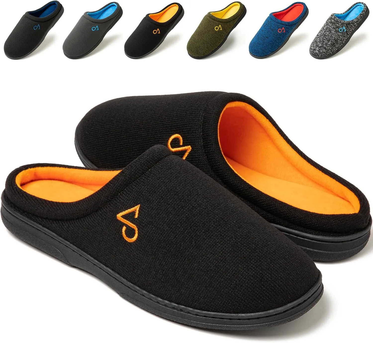Men's Cozy House Slippers Indoor Shoes Memory Foam Insoles & Rubber Soles