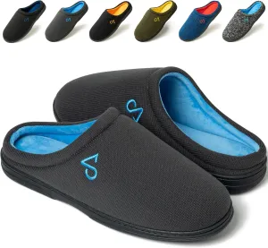 Men's Cozy House Slippers Indoor Shoes Memory Foam Insoles & Rubber Soles