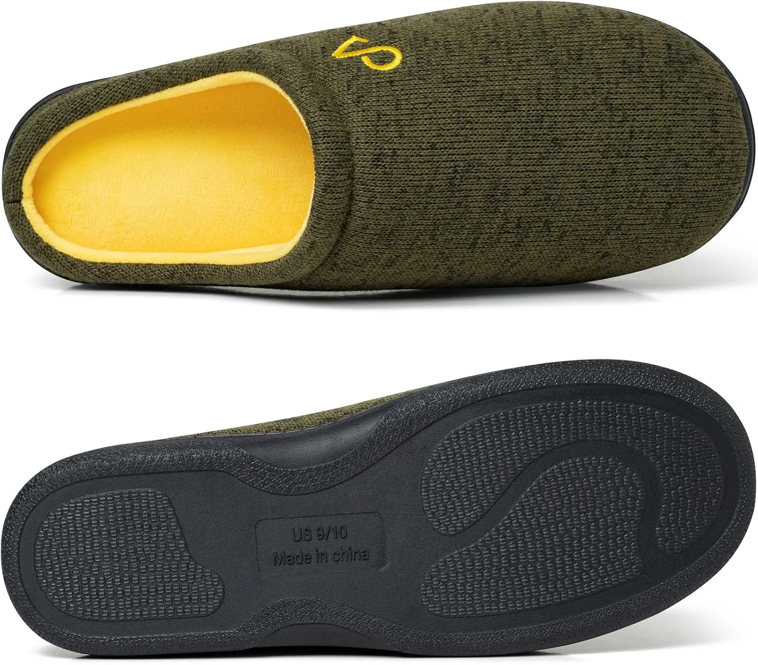 Men's Cozy House Slippers Indoor Shoes Memory Foam Insoles & Rubber Soles