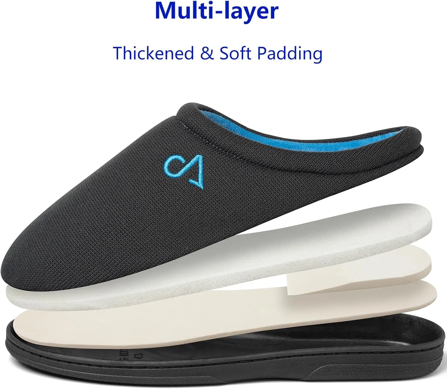Men's Cozy House Slippers Indoor Shoes Memory Foam Insoles & Rubber Soles