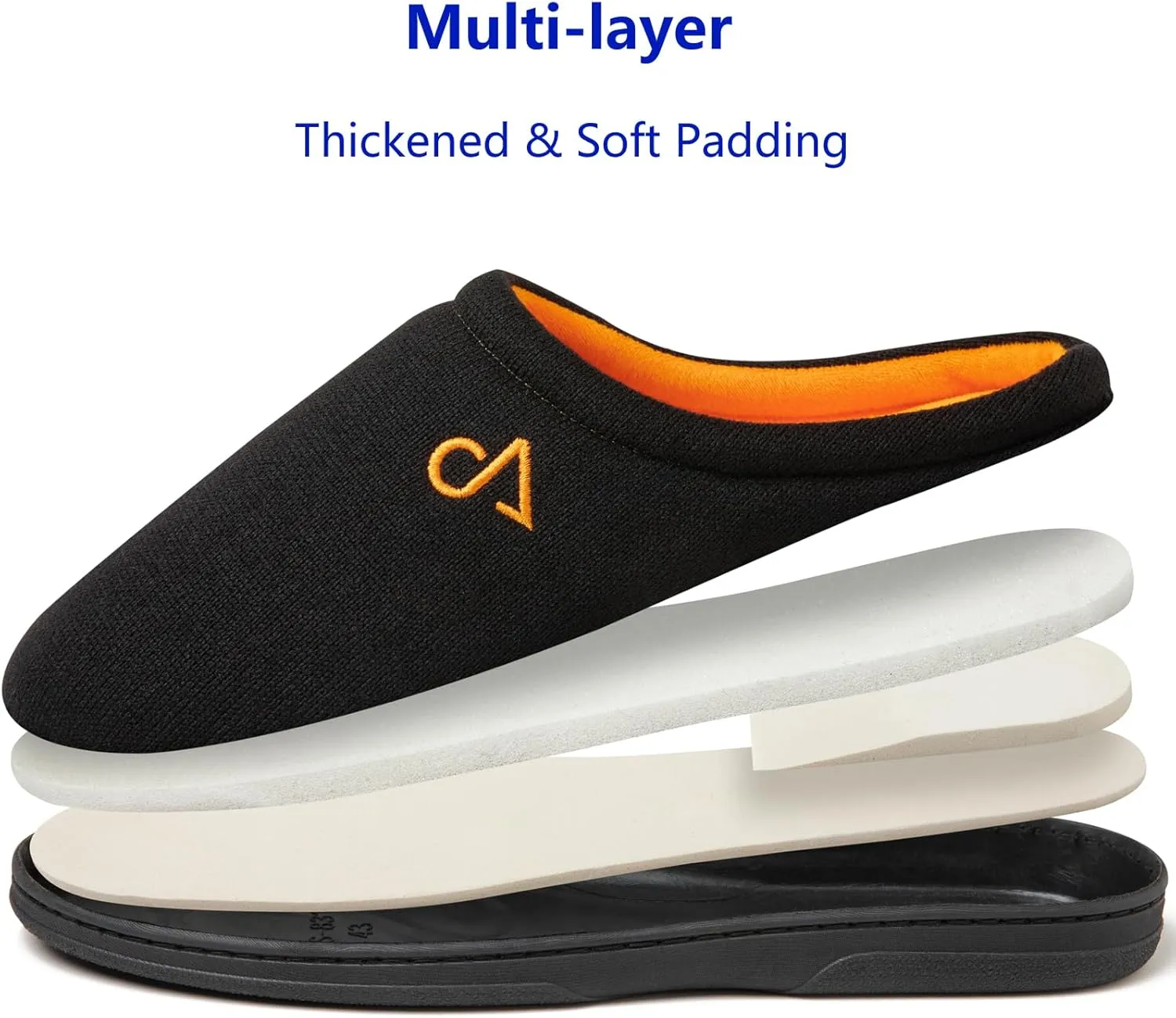 Men's Cozy House Slippers Indoor Shoes Memory Foam Insoles & Rubber Soles