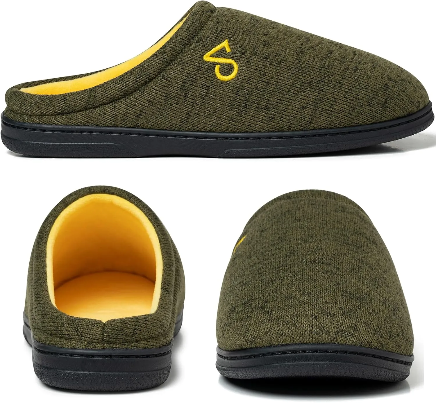 Men's Cozy House Slippers Indoor Shoes Memory Foam Insoles & Rubber Soles