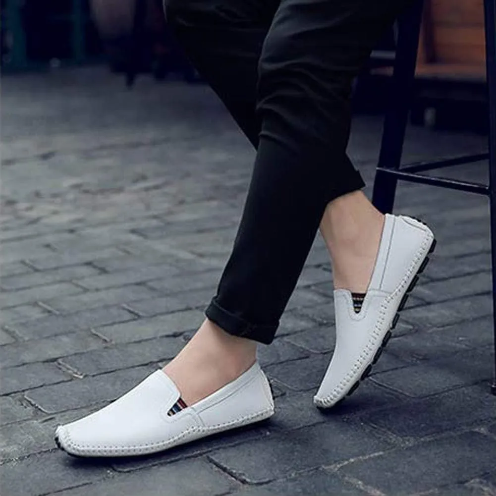 Men's Driving Shoes Leather Fashion Slipper Casual Slip on Loafers Shoes in Summer