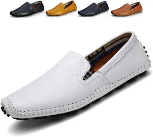 Men's Driving Shoes Leather Fashion Slipper Casual Slip on Loafers Shoes in Summer