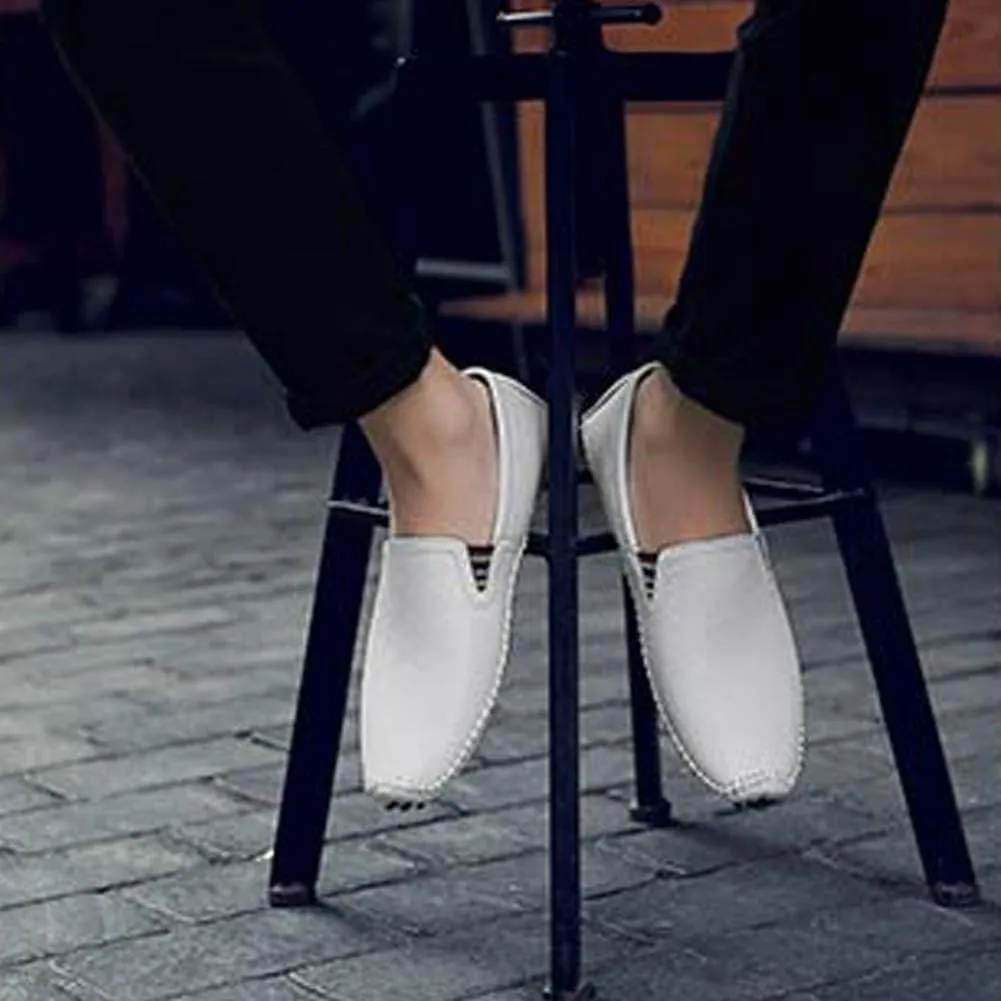 Men's Driving Shoes Leather Fashion Slipper Casual Slip on Loafers Shoes in Summer