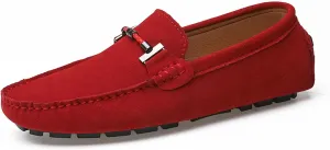 Mens Handmade Suede Leather Slip On Loafers Comfortable Casual Driving Moccasins Breathable Loafer Dress Shoes