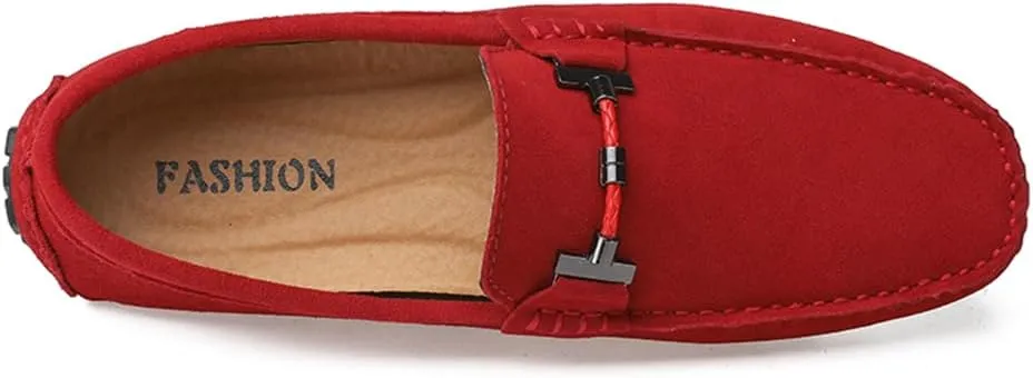 Mens Handmade Suede Leather Slip On Loafers Comfortable Casual Driving Moccasins Breathable Loafer Dress Shoes