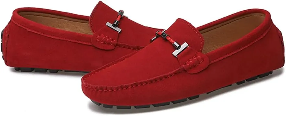 Mens Handmade Suede Leather Slip On Loafers Comfortable Casual Driving Moccasins Breathable Loafer Dress Shoes