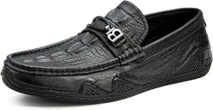 Men's Loafer Premium Genuine Leather Shoes Casual Slip on Shoes Breathable Driving Shoes