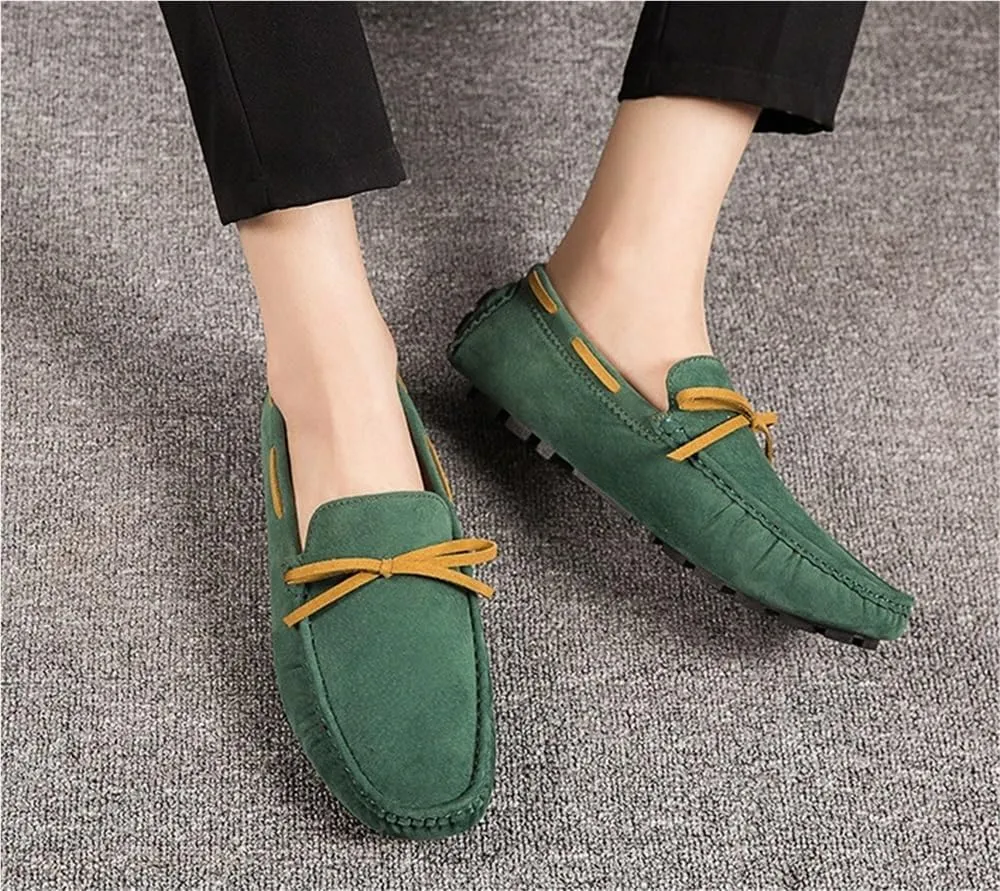 Men's Loafers Shoes Round Toe PU Leather Driving Style Loafer Lightweight Flexible Comfortable Walking Slip On