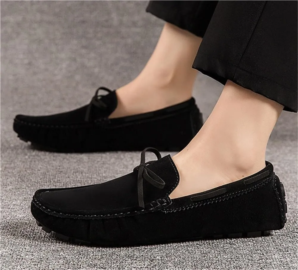 Men's Loafers Shoes Round Toe PU Leather Driving Style Loafer Lightweight Flexible Comfortable Walking Slip On