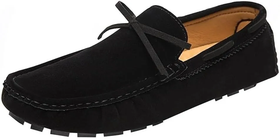 Men's Loafers Shoes Round Toe PU Leather Driving Style Loafer Lightweight Flexible Comfortable Walking Slip On