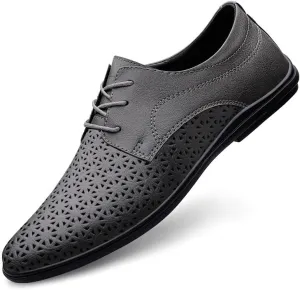 Mens Loafers Walking Breathable Non-Slip Faux Patent Leather Oxford Dress Shoes