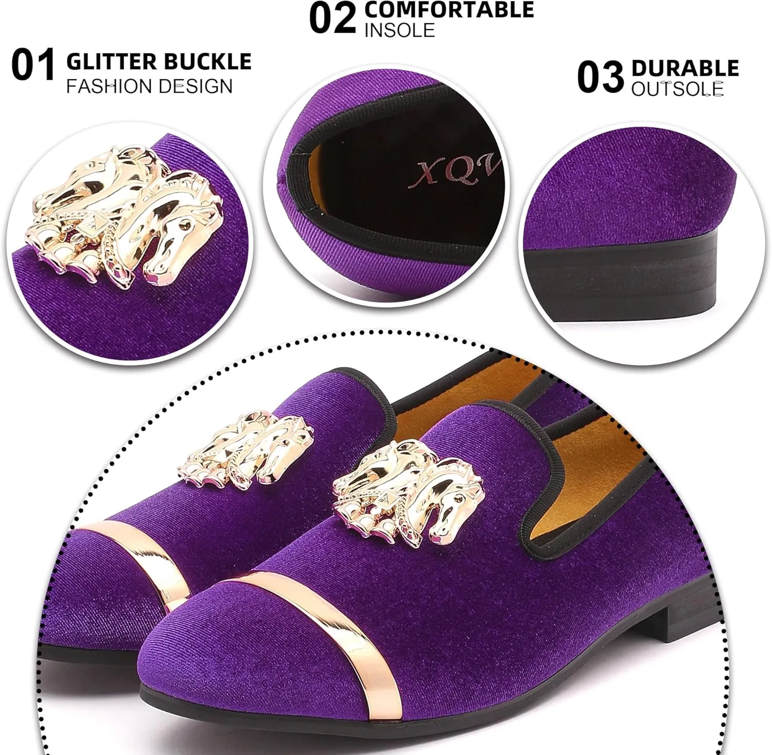 Mens Rhinestone Loafers Velvet Tuxedo Dress Shoes with Gold Plate Smoking Slippers Slip-On Penny Party Wedding Casual Shoes