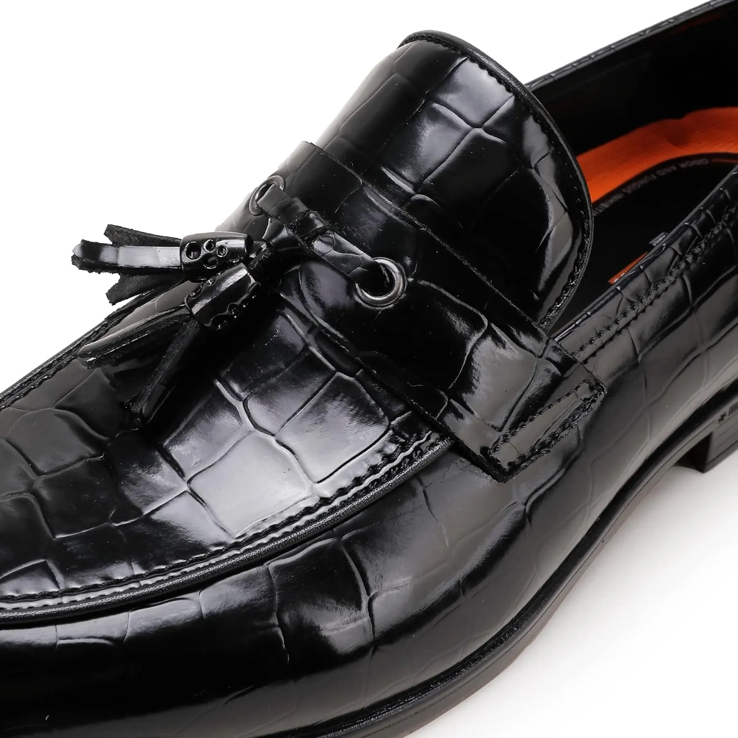 Men's Tassel Loafer, Classic Casual Dress Shoe, Black Smooth Leather Tassel Slip-on Penny Loafer for Mens