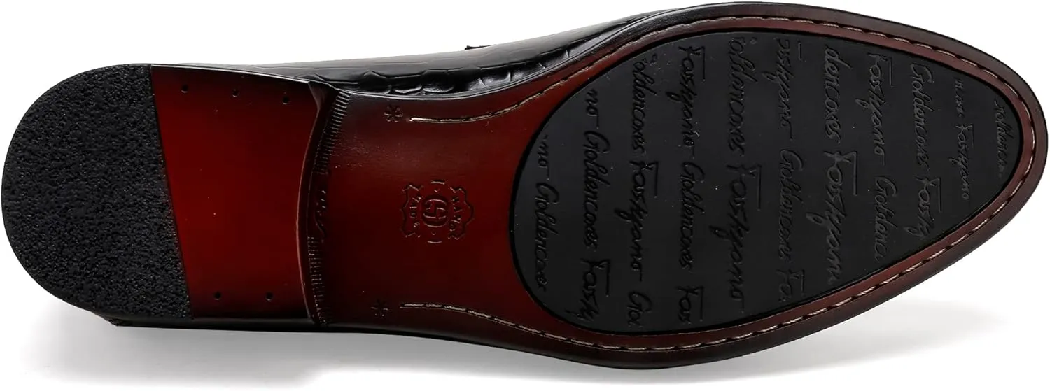 Men's Tassel Loafer, Classic Casual Dress Shoe, Black Smooth Leather Tassel Slip-on Penny Loafer for Mens