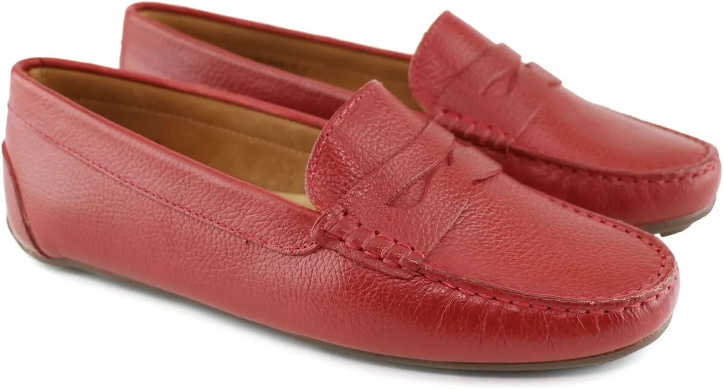 MJNY Womens Casual Comfortable Genuine Leather Lightweight Driving Moccasins Classic Fashion Penny Slip On Ladies Driving Loafer Flat Shoes