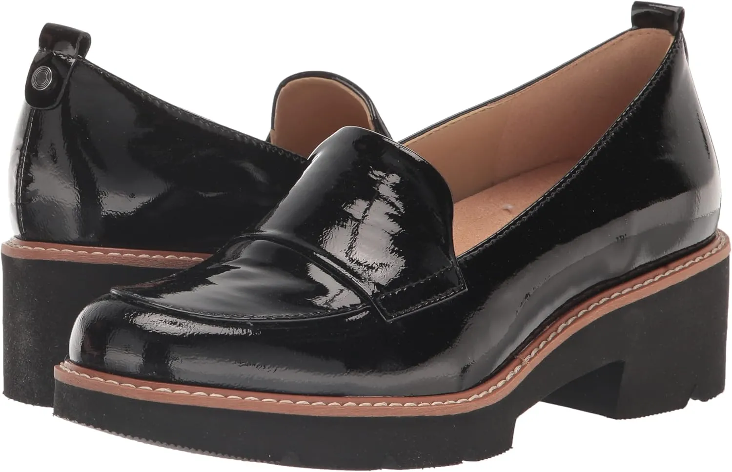 Naturalizer Women's Darry Slip-On Lightweight Lug Sole Heeled Loafer
