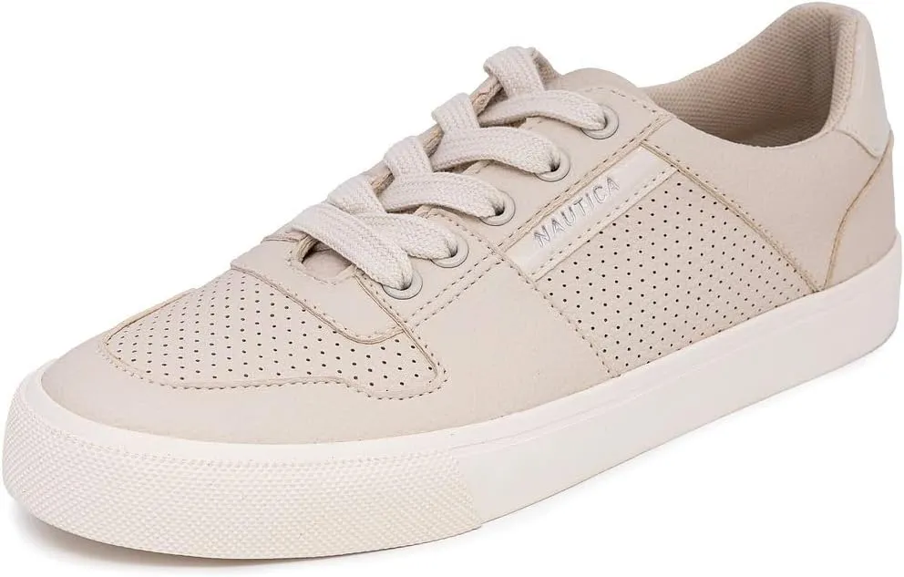 Nautica Women’s Lace-Up Fashion Sneakers – Low-Top Casual Walking & Tennis Shoes with Platform or Regular Heel