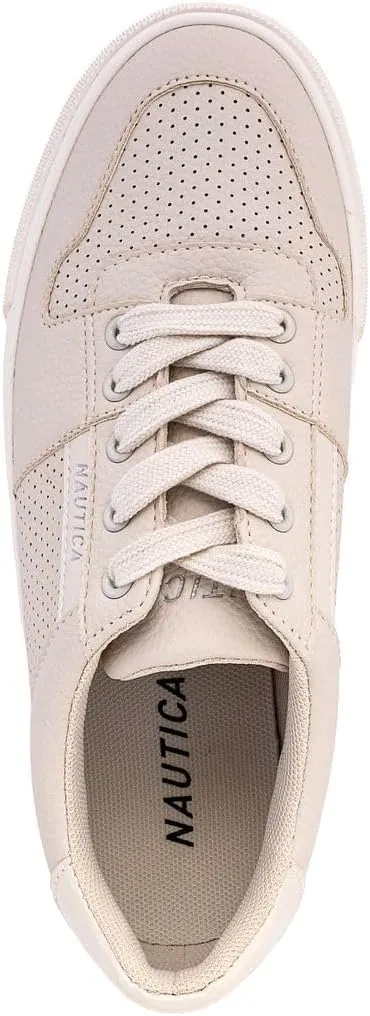 Nautica Women’s Lace-Up Fashion Sneakers – Low-Top Casual Walking & Tennis Shoes with Platform or Regular Heel