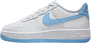 Nike Air Force 1 Big Kids' Shoes (FV5948-107, White/White/Aquarius Blue)