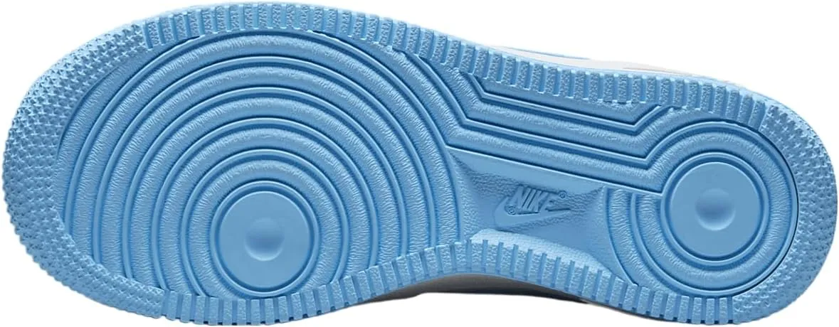 Nike Air Force 1 Big Kids' Shoes (FV5948-107, White/White/Aquarius Blue)