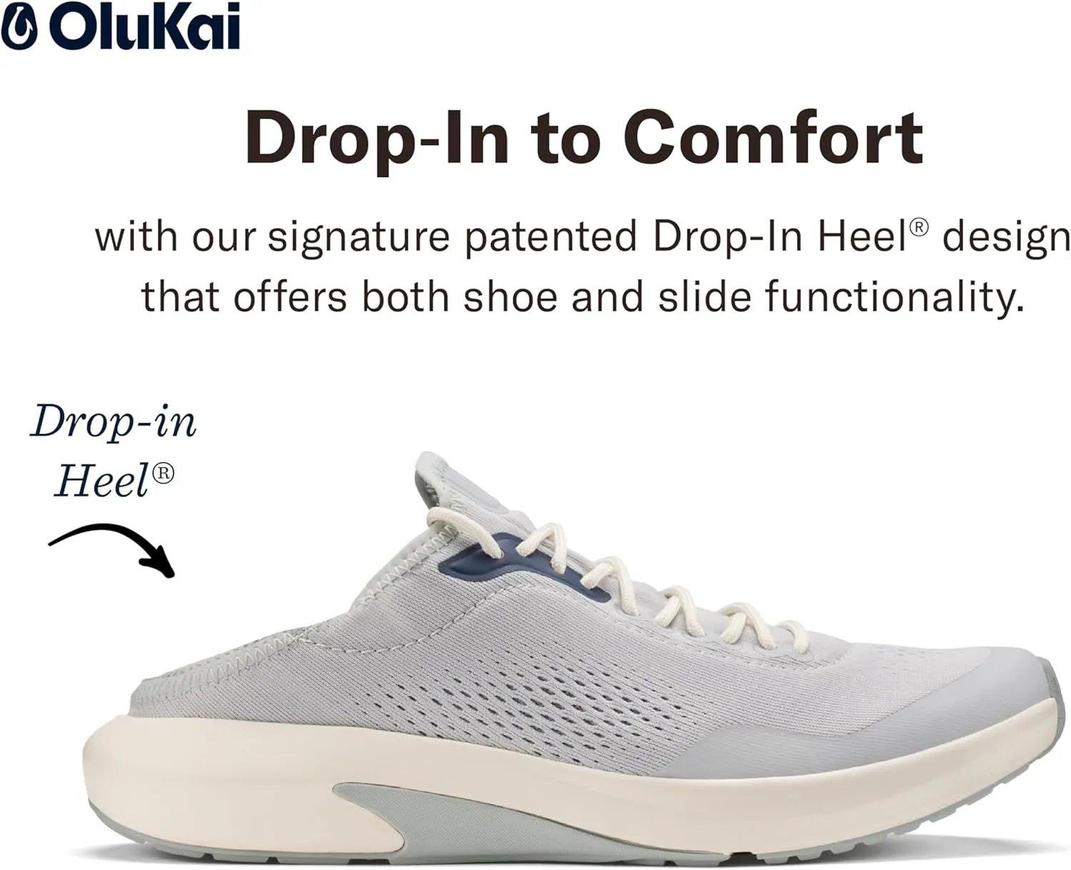 OLUKAI Kaholo Men's Athletic Sneakers, Lightweight & Breathable Mesh, Comfort Fit & Wet Grip Rubber Soles, Durable & Supportive