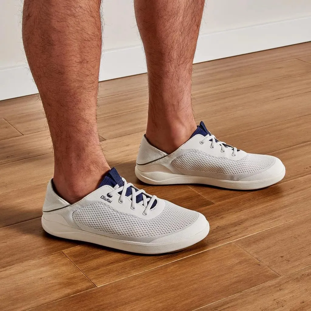 OLUKAI Moku Pae Men's Boat Shoes, Water Resistant & Breathable Mesh, Easy Slip On Design, Quick-Drying & Enhanced Traction