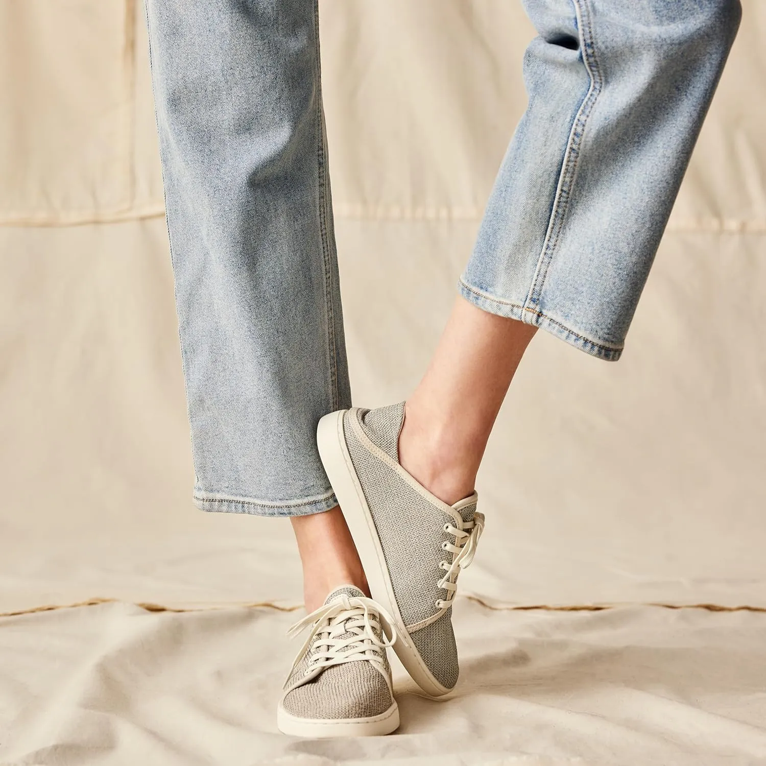 OLUKAI Pehuea Li Women's Lace-Up Sneakers, Casual Everyday Shoes with Drop-in Heel, Lightweight & Breathable Mesh Design, All-Day Comfort & Support