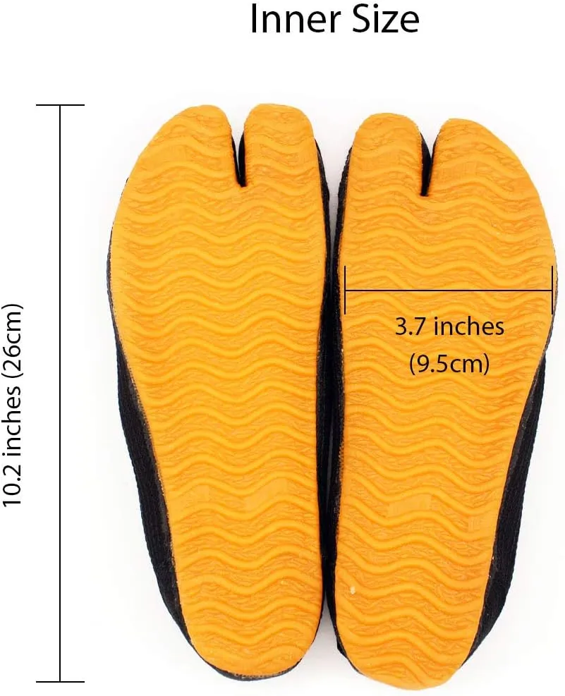 Outdoor Ninja Tabi Shoes, Jikatabi, Cushioned Rubber Sole, Unisex Black