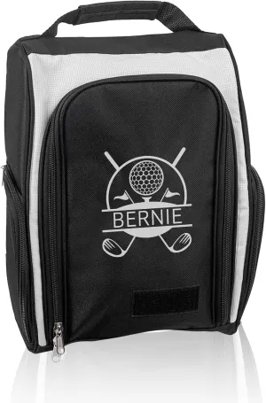 Personalized Embroidered Monogram Golf Shoe Bag with Multi-Compartment - 4 Color Options - Gifts for Golf Lovers Men Women