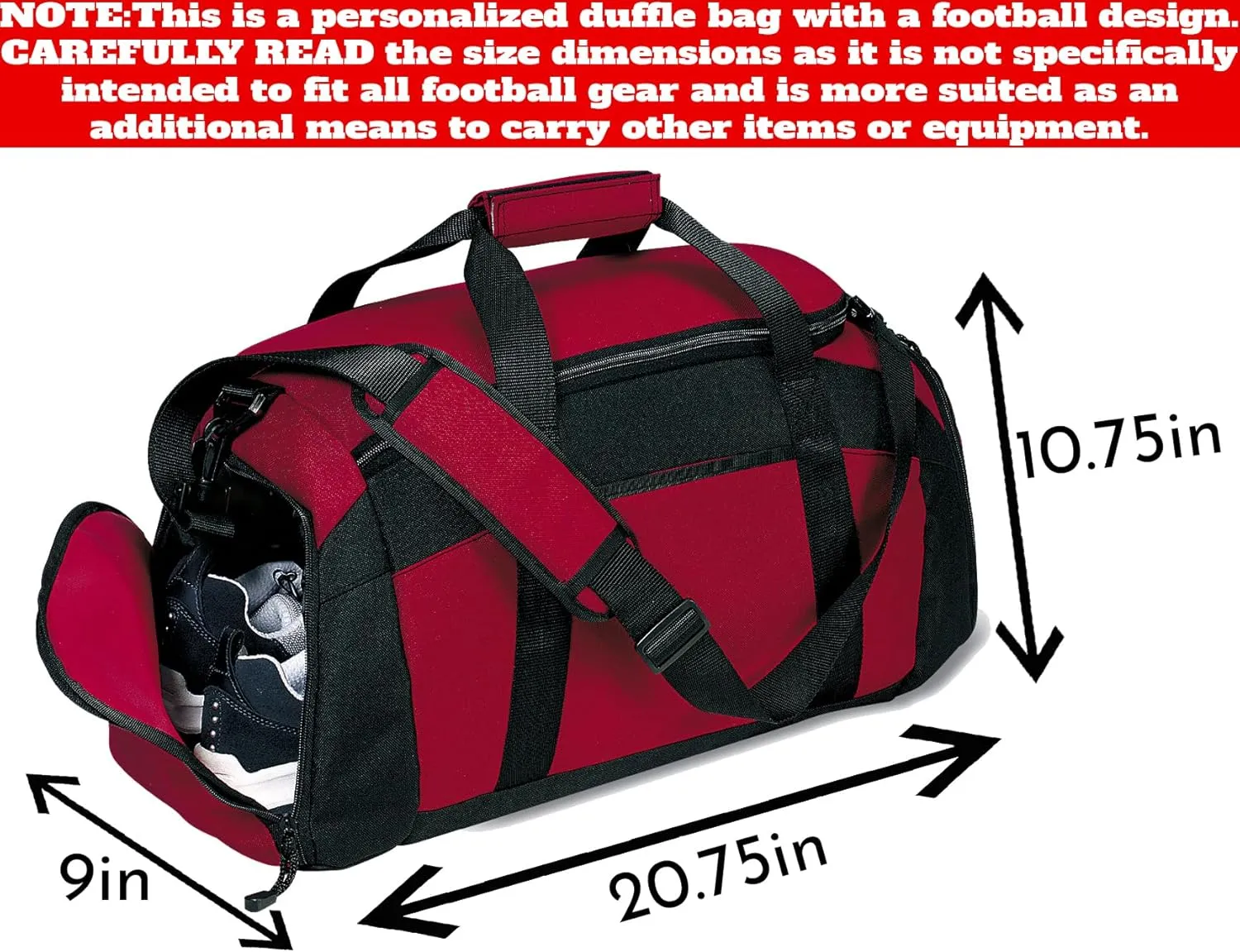 Personalized Football Duffle Bag: Ideal Football Gear, Equipment Carrier - Versatile Football Bag for Practice and Games, Durable Football Bags for Easy Transport