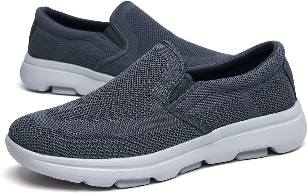 poemlady Men's Casual Slip on Walking Loafer Shoes -Mesh Tennis Work Sneakers