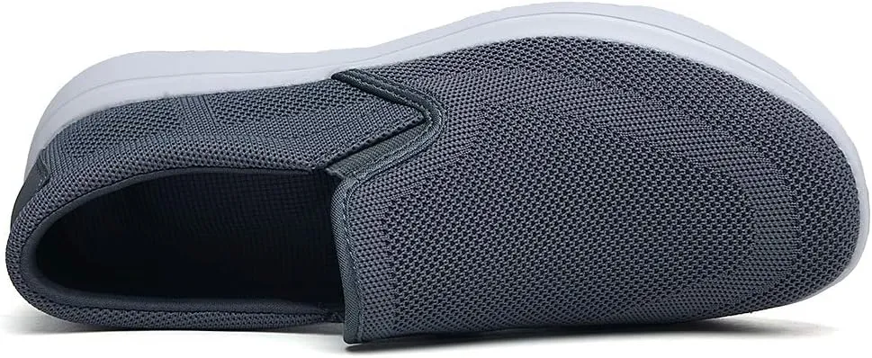 poemlady Men's Casual Slip on Walking Loafer Shoes -Mesh Tennis Work Sneakers