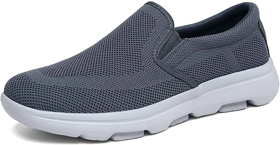 poemlady Men's Casual Slip on Walking Loafer Shoes -Mesh Tennis Work Sneakers