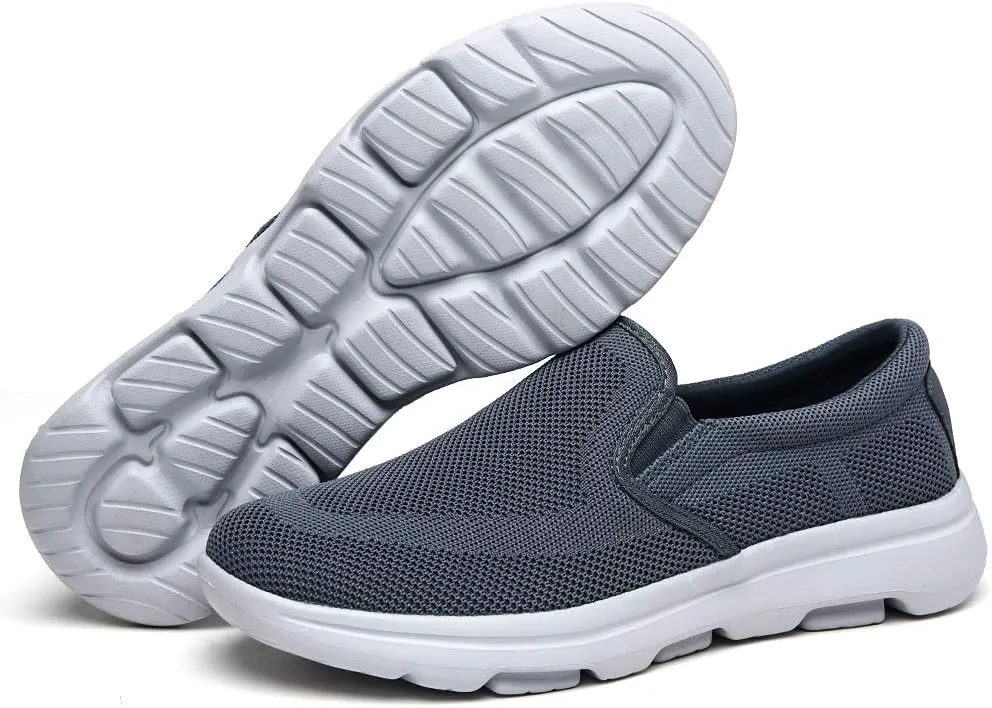 poemlady Men's Casual Slip on Walking Loafer Shoes -Mesh Tennis Work Sneakers