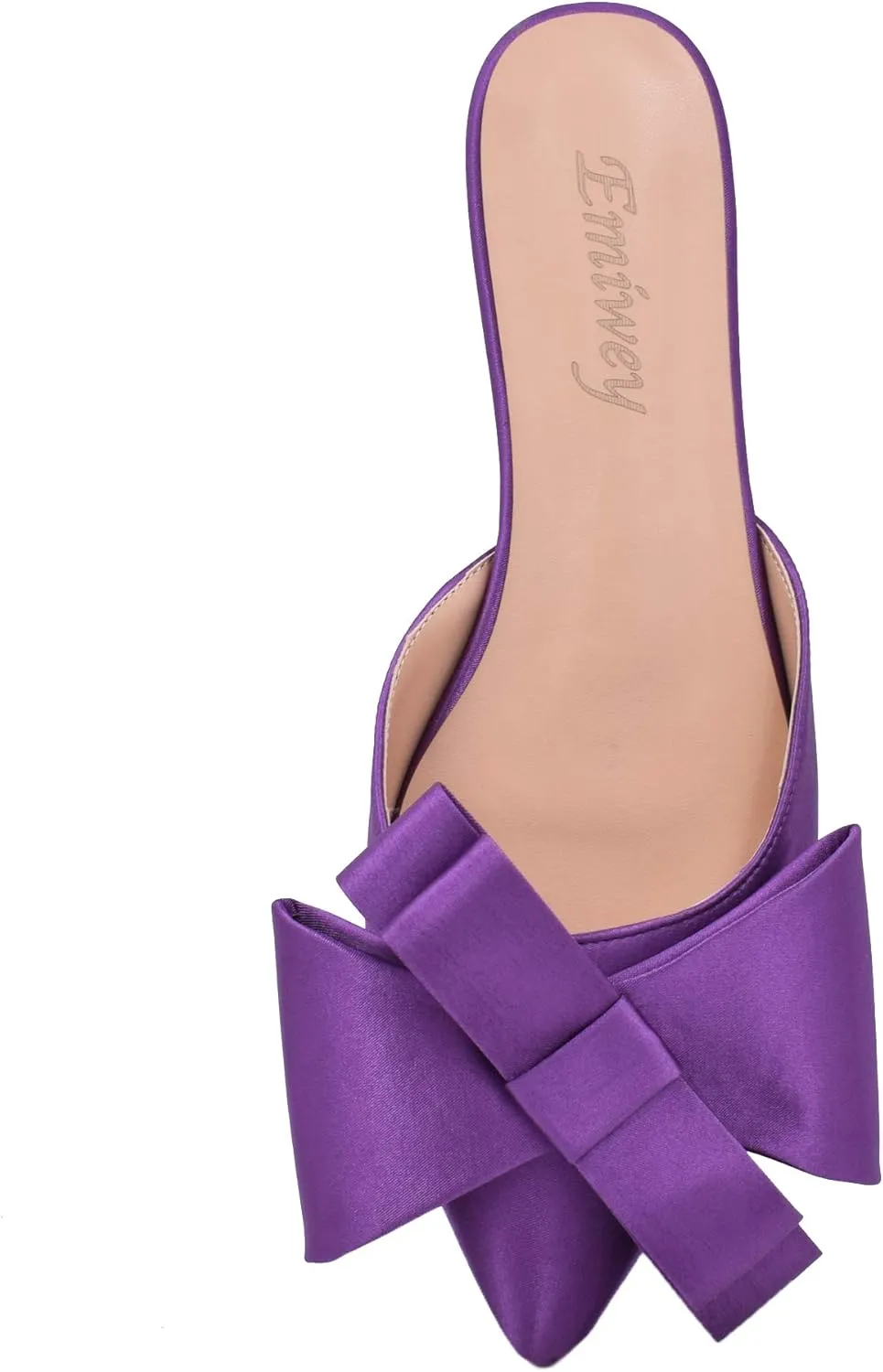 Pointed Toe Bow-Knot Flat Backless Slip On Slide Mules for Women