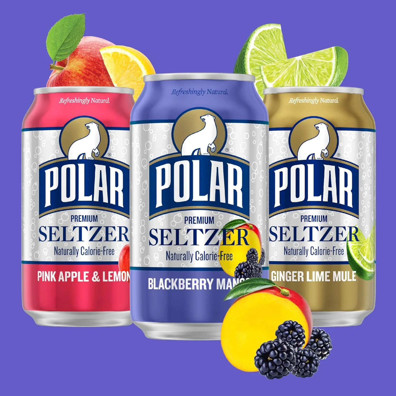 Polar Seltzer Water Newbies Variety Pack, 12 fl oz cans, 18 pack