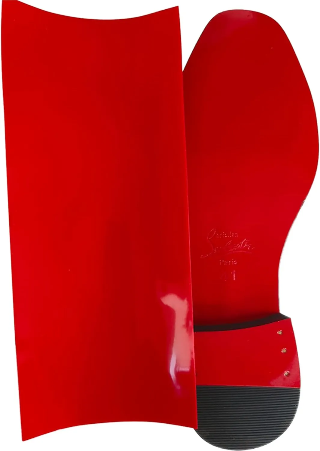 Red Bottom Shoe Protector Compatible with Christian Louboutin Shoes,Self-Adhesive Sole Guard to Protect & Restore Shoe Bottoms,Anti-Slip Replacement for High Heels(10"x4",Mirror Face 4Pcs)