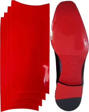 Red Bottom Shoe Protector Compatible with Christian Louboutin Shoes,Self-Adhesive Sole Guard to Protect & Restore Shoe Bottoms,Anti-Slip Replacement for High Heels(10"x4",Mirror Face 4Pcs)