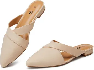 Rekayla Women’s Mules Closed Pointed Toe Backless Loafer Shoes for Women