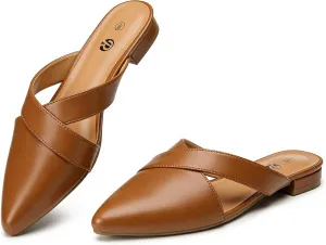 Rekayla Women’s Mules Closed Pointed Toe Backless Loafer Shoes for Women