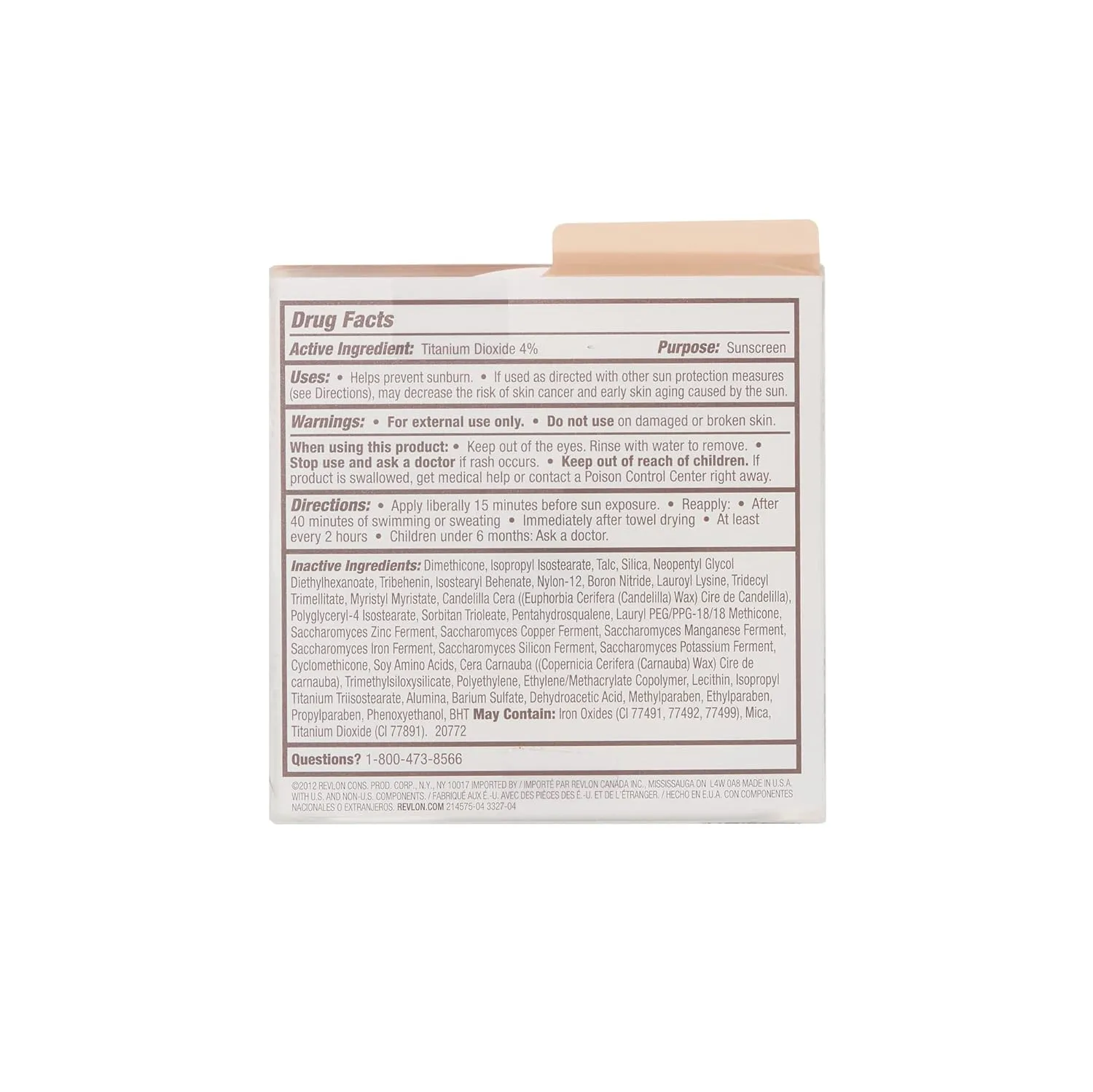 Revlon Foundation, New Complexion One-Step Face Makeup, Longwear Light Coverage with Matte Finish, SPF 15, Cream to Powder Formula, Oil Free, Tender Peach, 0.35 Oz