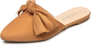SANDALUP Mules for Woman, Women's Mules, Closed Pointed Toe Backless Loafer Shoes, Cute Bow Women's Mules, Slip On Mules Flats Shoes for Work Business Casual Shoes