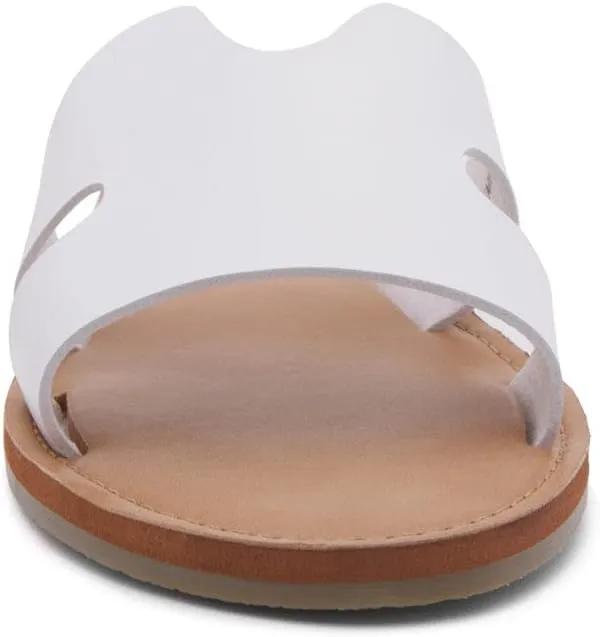 Shoe Land Women’s Flat Sandals – Comfortable Round Toe Casual Slides | Dressy Summer Mules with Cushioned Footbed | Travel, Beach & Everyday Slip-On Sandals 2025