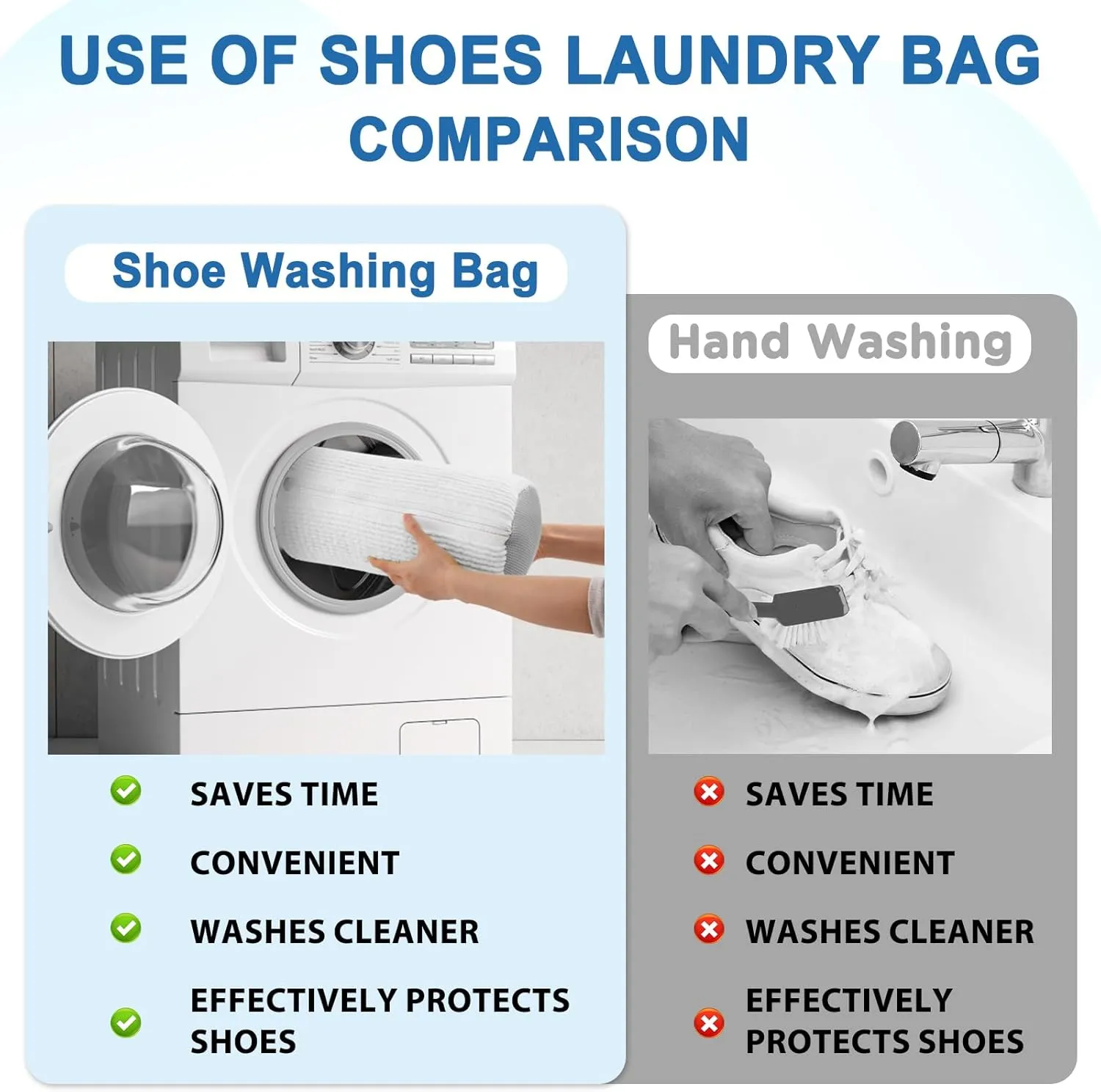 Shoe Washing Machine Bag,Shoe Laundry Bags for Sneakers, Reusable Shoe Cleaning Bag for All Shoe Sizes