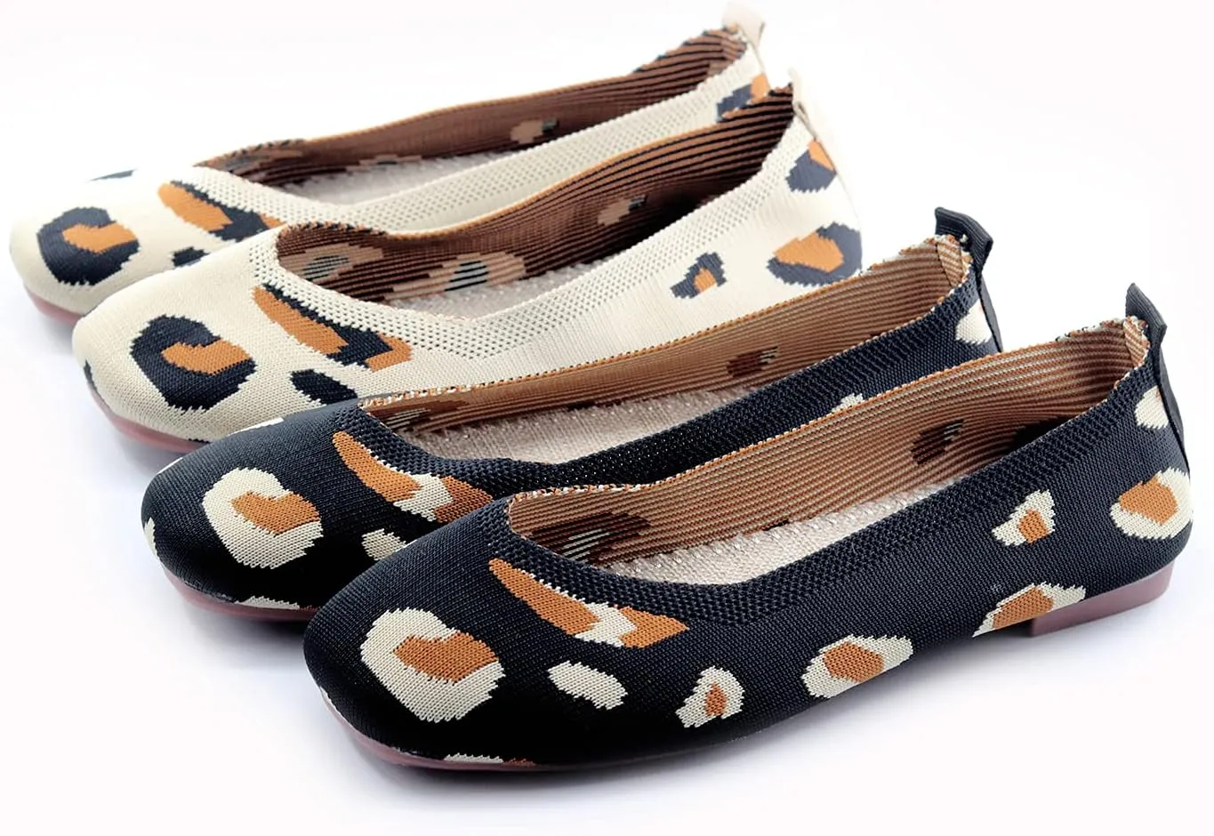 SOFMUO Women's Flats Shoes Knitted Lightweight Casual Slip On Loafers Soft Comfort Breathable Mesh Work Ballet Shoes…