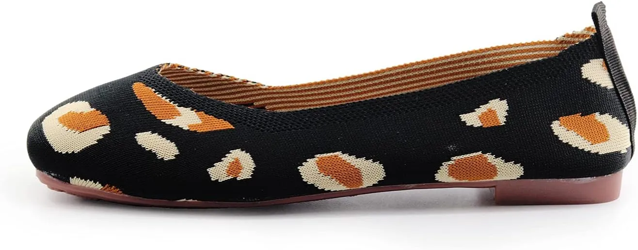 SOFMUO Women's Flats Shoes Knitted Lightweight Casual Slip On Loafers Soft Comfort Breathable Mesh Work Ballet Shoes…