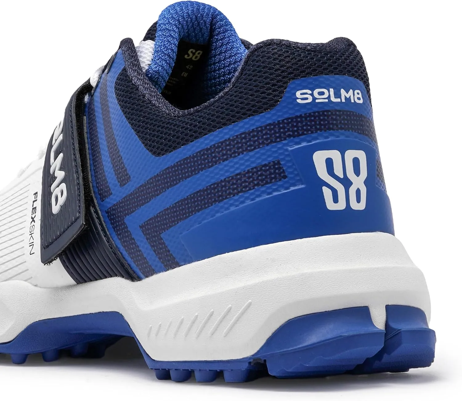 SOLM8 S8 Cricket Shoes - Rubber Spikes Professional Cleats for Outdoor Turf and Field Sports Gel Cushioned Insole