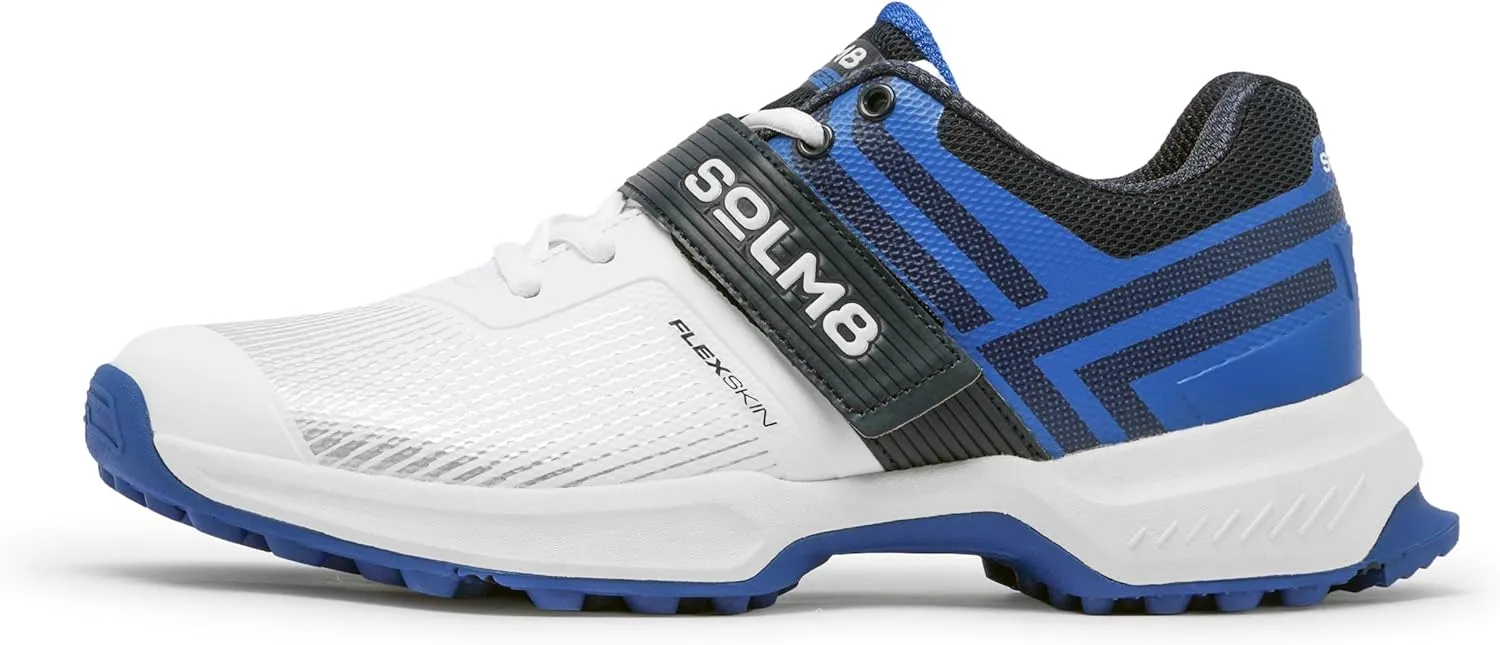 SOLM8 S8 Cricket Shoes - Rubber Spikes Professional Cleats for Outdoor Turf and Field Sports Gel Cushioned Insole